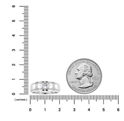 Sterling Silver White Cubic Zirconia Men's Ring