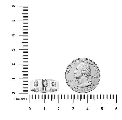 Sterling Silver White Cubic Zirconia Northstar Ring