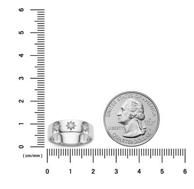 Sterling Silver White Cubic Zirconia Northstar Ring