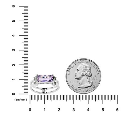 Sterling Silver Amethyst and White Topaz Ring