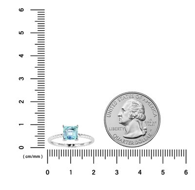Sterling Silver Sky Blue Topaz Square Rope Ring