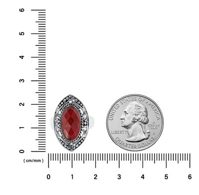 Sterling Silver Dyed Ruby Red Corundum Ring