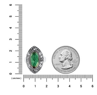 Sterling Silver Dyed Emerald Ring