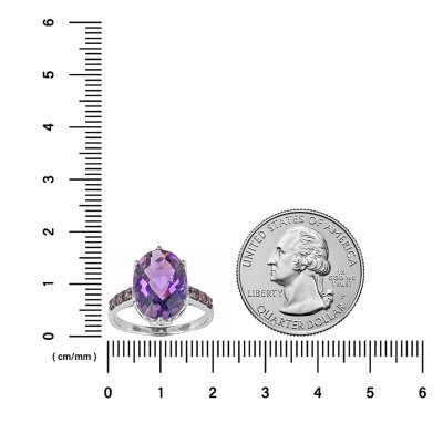 Sterling Silver Amethyst and Rhodolite Ring