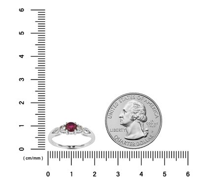 Sterling Silver Ruby and White Topaz Ring