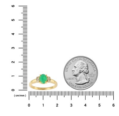 Sterling Silver Emerald and White Topaz Over 18K Yellow Gold Plated