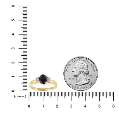 Sterling Silver Blue Sapphire and White Topaz Over 18K Yellow Gold Plated