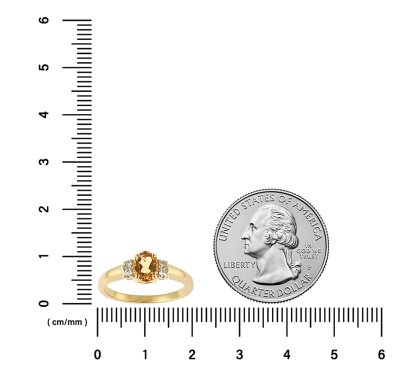 Sterling Silver Citrine and White Topaz Over 18K Yellow Gold Plated