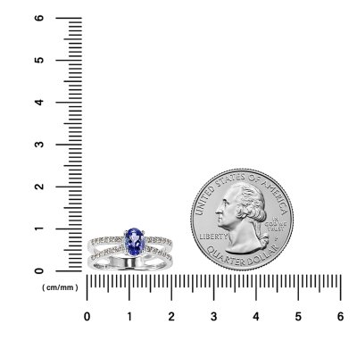 Sterling Silver Tanzanite and White Topaz Ring