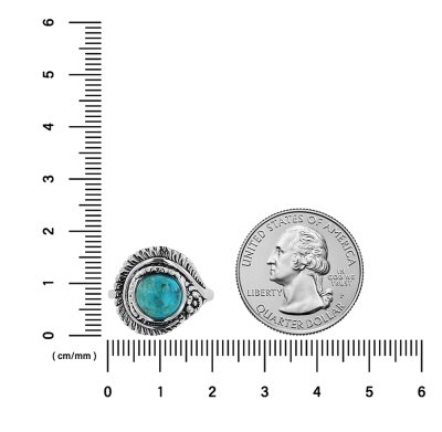 Sterling Silver Turquoise Leaf Ring