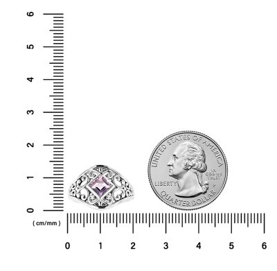 Sterling Silver Amethyst Filigree Ring