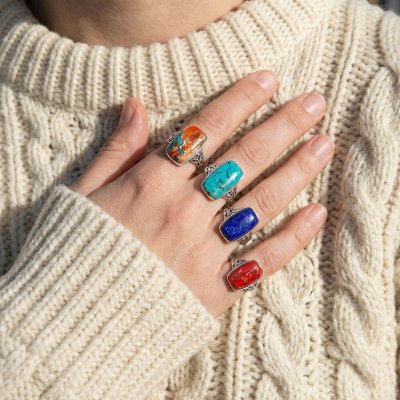 Sterling Silver Blue Turquoise Ring