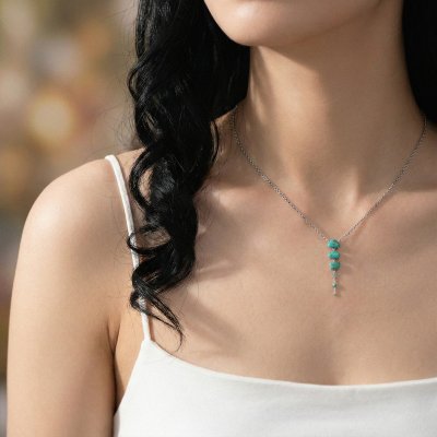 Sterling Silver Turquoise Necklace 18 Inches