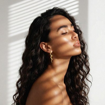 Sterling Silver Earrings Over 18K Yellow Gold Plated