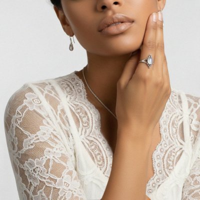 Sterling Silver Rainbow Moonstone Ring