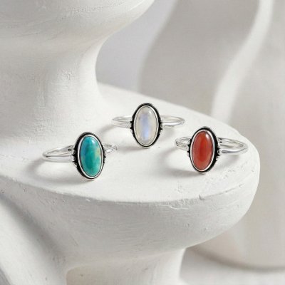 Sterling Silver Rhodochrosite Ring