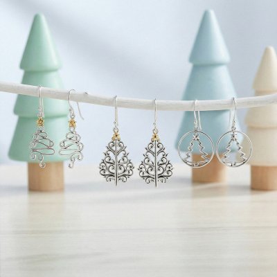 Sterling Silver Snowy Sweater Earrings