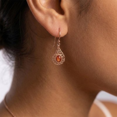Sunstone Copper Earrings
