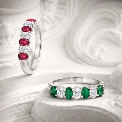 Ruby & White Topaz Sterling Silver Ring
