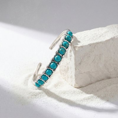 Sterling Silver Turquoise  Cuff Bracelet 7.5 inches.