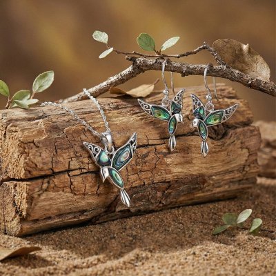 Sterling Silver Abalone Hummingbird