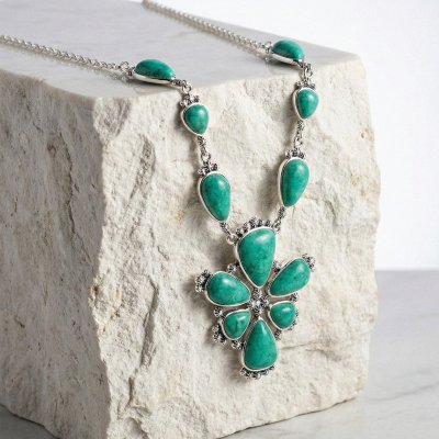 Sterling Silver Turquoise Necklace 18 Inches