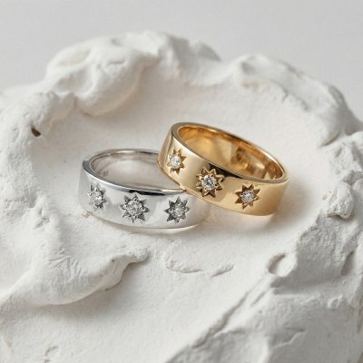 Sterling Silver White Cubic Zirconia Northstar Ring