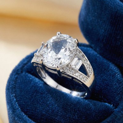 Sterling Silver White Topaz Ring