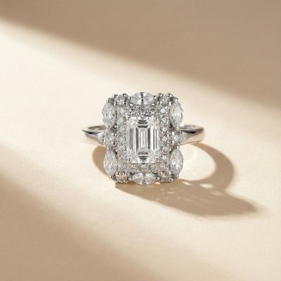 Sterling Silver White Topaz Ring