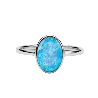 Sterling Silver Synthetic Opal Ring