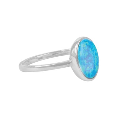 Sterling Silver Synthetic Opal Ring