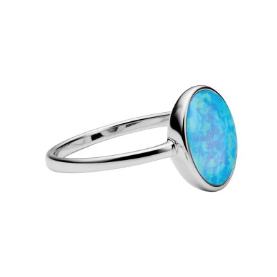 Sterling Silver Synthetic Opal Ring