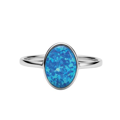 Sterling Silver Synthetic Opal Ring