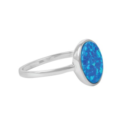 Sterling Silver Synthetic Opal Ring