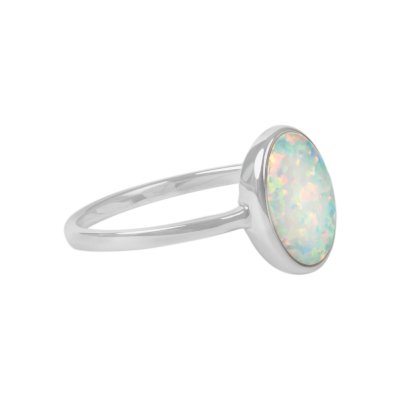 Sterling Silver Synthetic Opal Ring