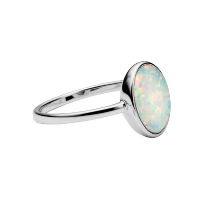 Sterling Silver Synthetic Opal Ring