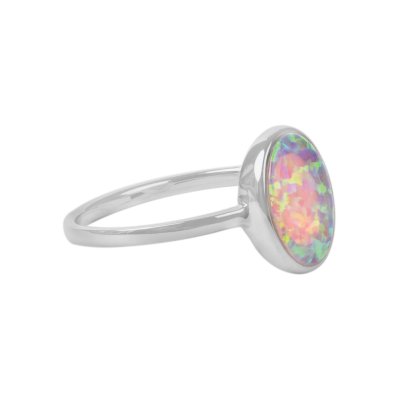 Sterling Silver Synthetic Opal Ring