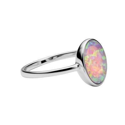 Sterling Silver Synthetic Opal Ring