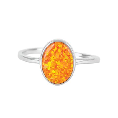 Sterling Silver Synthetic Opal Ring