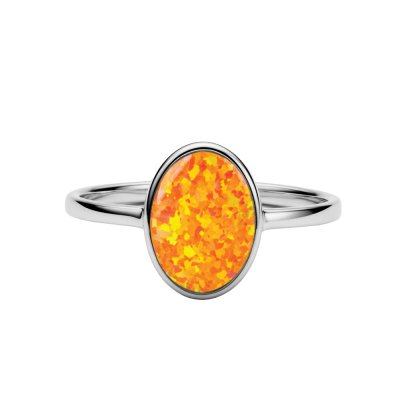 Sterling Silver Synthetic Opal Ring