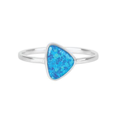 Sterling Silver Synthetic Blue Opal Ring