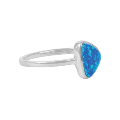 Sterling Silver Synthetic Blue Opal Ring
