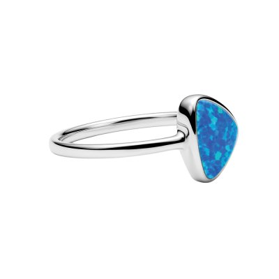 Sterling Silver Synthetic Blue Opal Ring