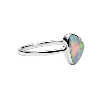 Sterling Silver Synthetic Pink Opal Ring