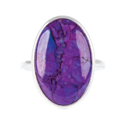 Sterling Silver Purple Turquoise Solitaire Ring
