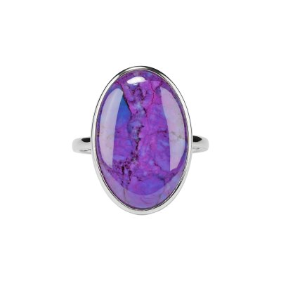 Sterling Silver Purple Turquoise Solitaire Ring