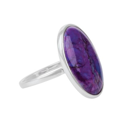 Sterling Silver Purple Turquoise Solitaire Ring