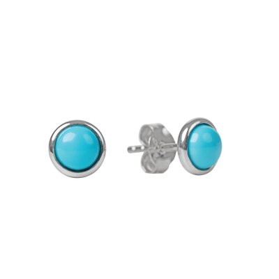 Sterling Silver Sleeping Beauty Turquoise Stud Earrings