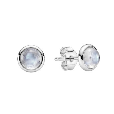Sterling Silver Rainbow Moonstone Stud Earrings