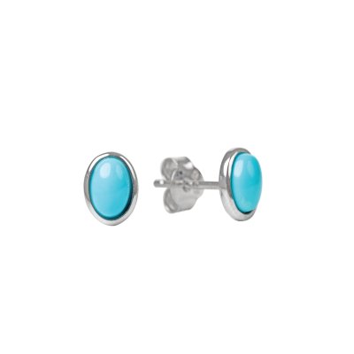 Sterling Silver Sleeping Beauty Turquoise Stud Earrings
